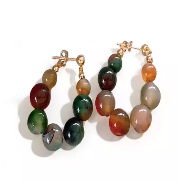 Free People Jewelry - Beaded  hoop  earrings  N226